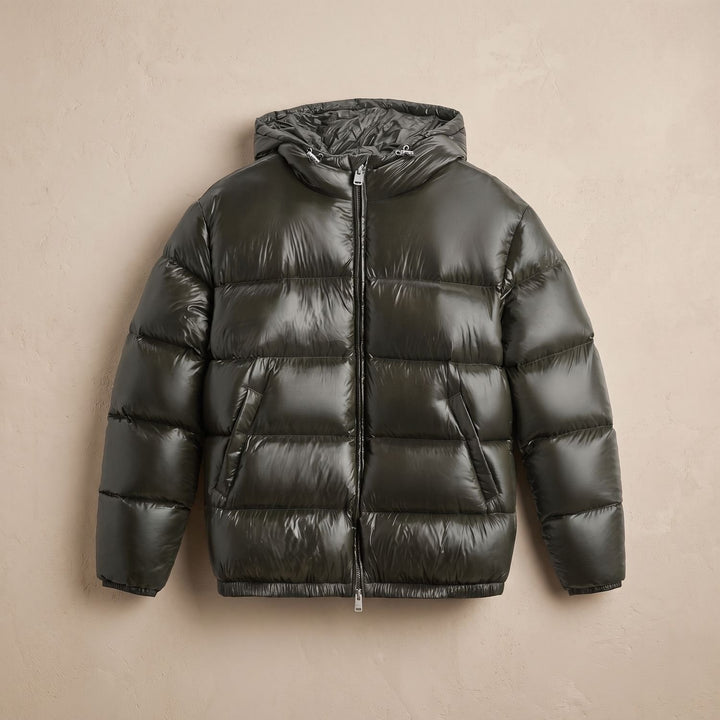 Herren Steppjacke Oversized Kapuzen-Pufferjacke Wasserabweisend