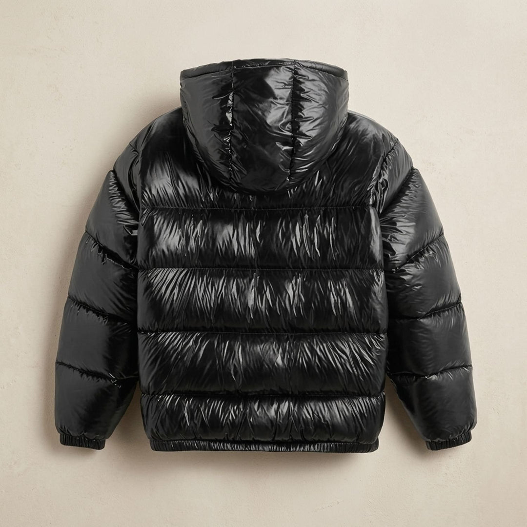 Herren Steppjacke Oversized Kapuzen-Pufferjacke Wasserabweisend