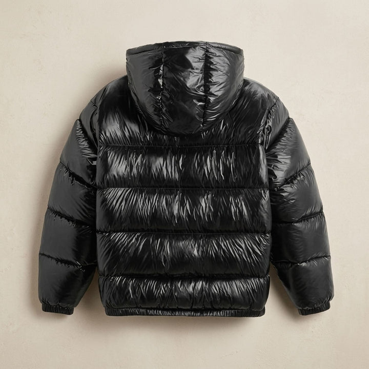 Herren Steppjacke Oversized Kapuzen-Pufferjacke Wasserabweisend