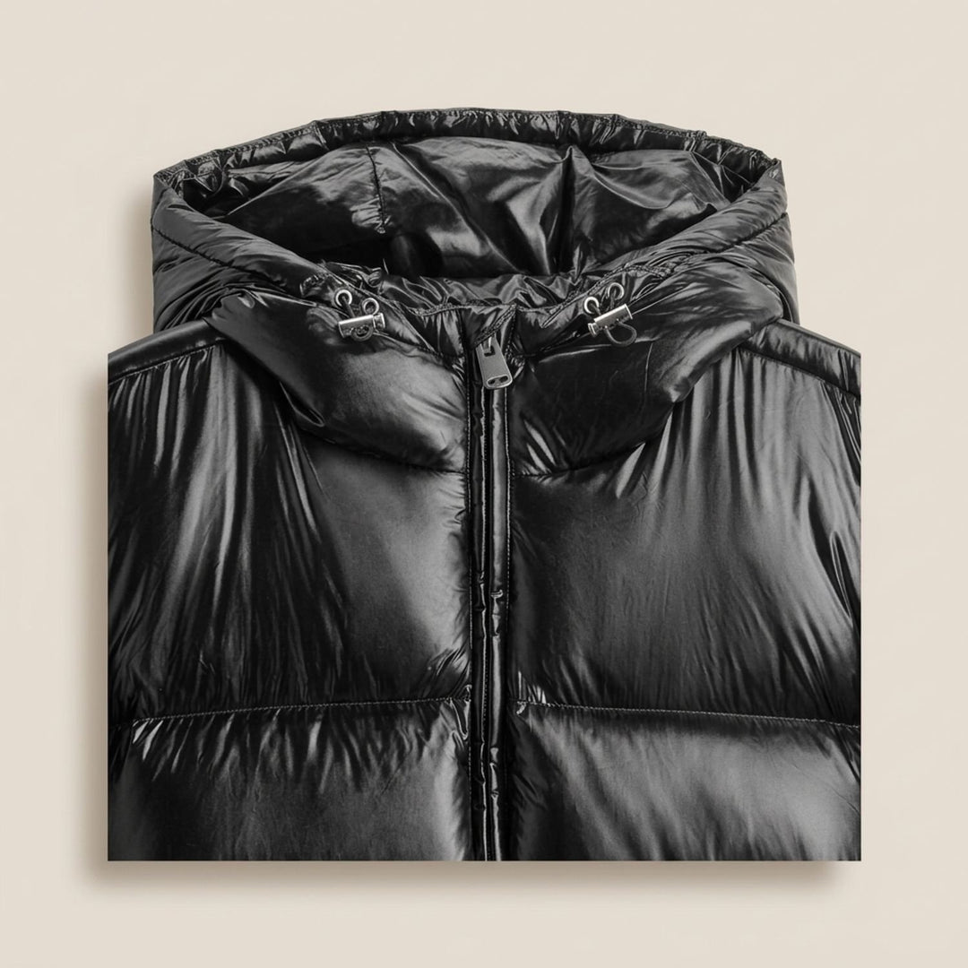 Herren Steppjacke Oversized Kapuzen-Pufferjacke Wasserabweisend
