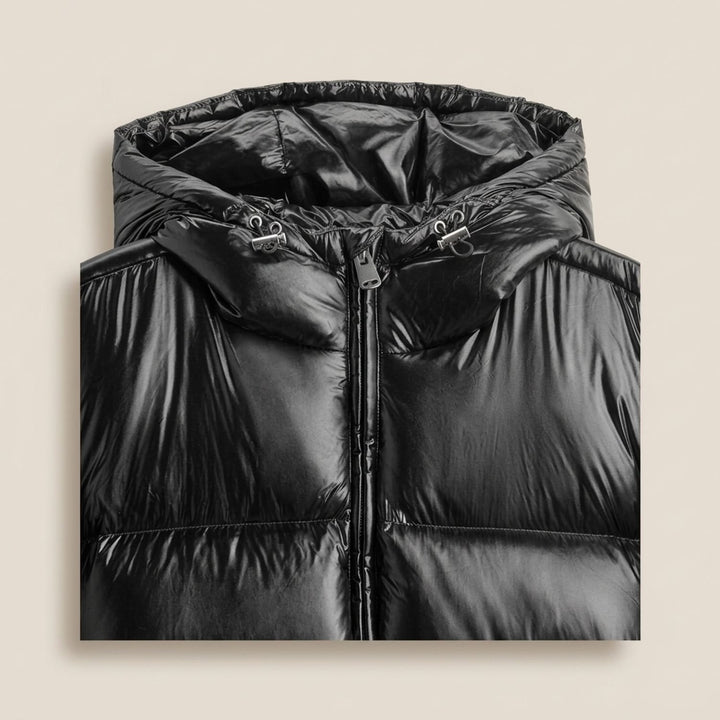 Herren Steppjacke Oversized Kapuzen-Pufferjacke Wasserabweisend