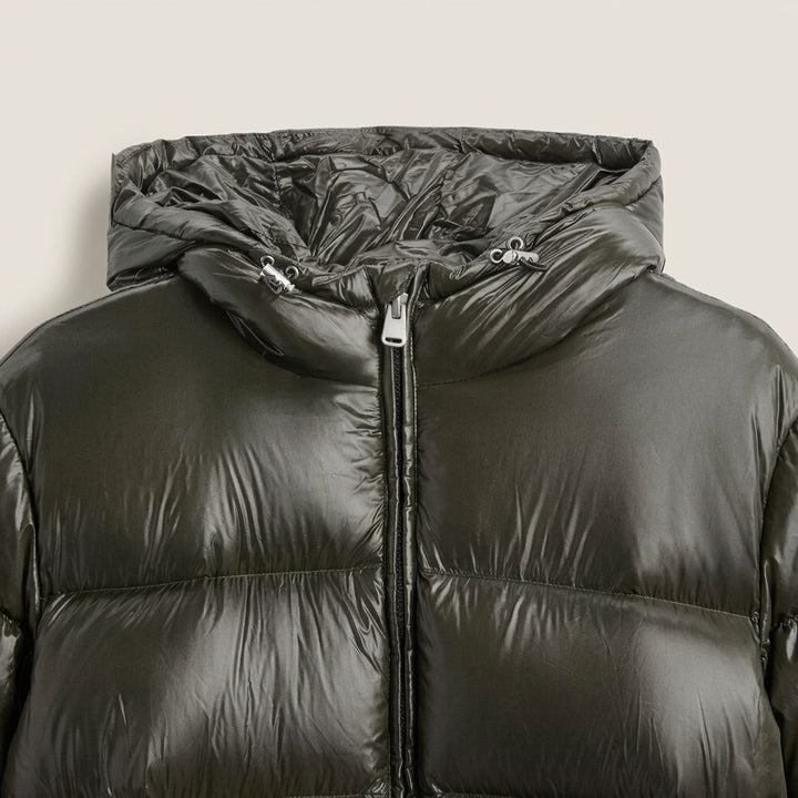Herren Steppjacke Oversized Kapuzen-Pufferjacke Wasserabweisend