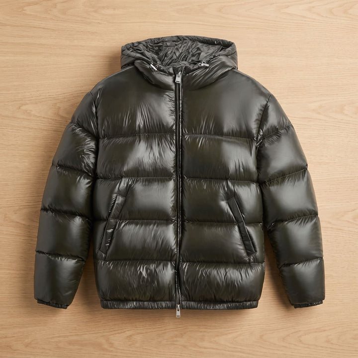 Herren Steppjacke Oversized Kapuzen-Pufferjacke Wasserabweisend - Grün