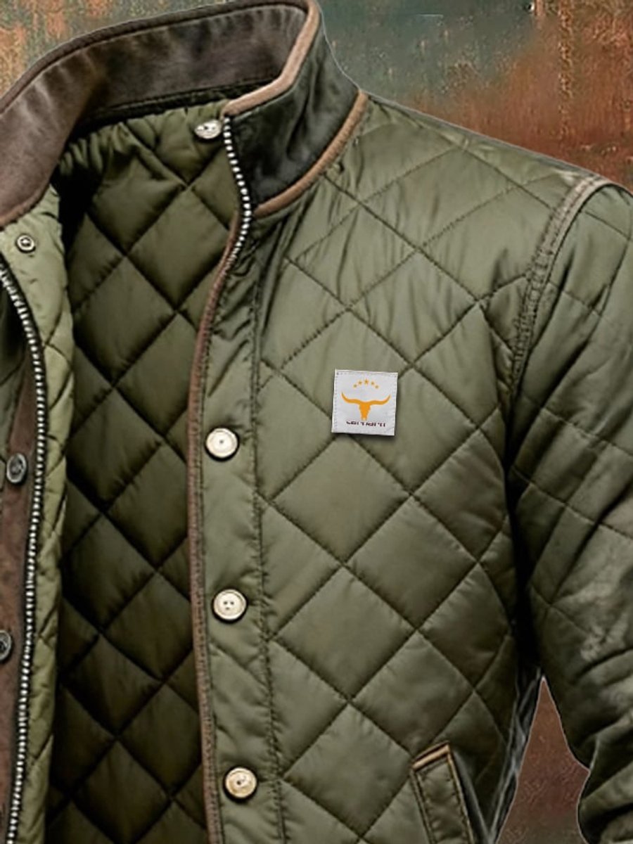 Herren Steppjacke Wattierte Bomberjacke Knitterfreie Winterjacke