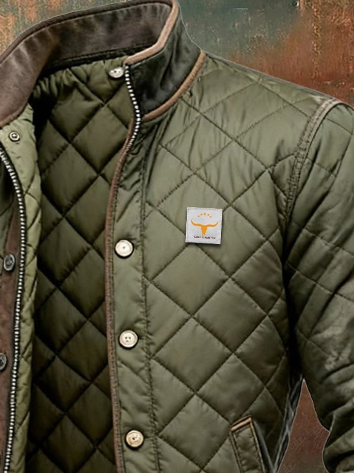 Herren Steppjacke Wattierte Bomberjacke Knitterfreie Winterjacke