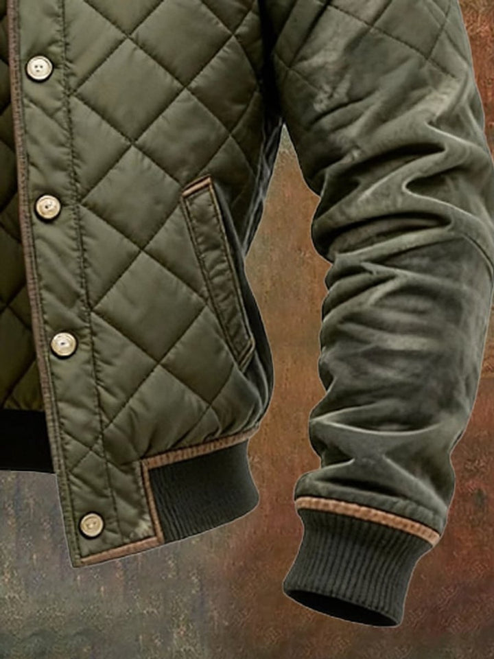 Herren Steppjacke Wattierte Bomberjacke Knitterfreie Winterjacke