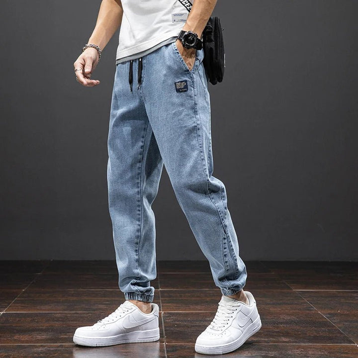 Herren Stretch Denim Jogger Hose mit elastischem Bund - Blue