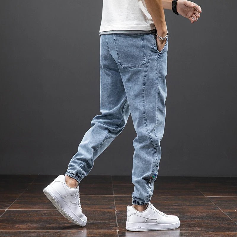 Herren Stretch Denim Jogger Hose mit elastischem Bund