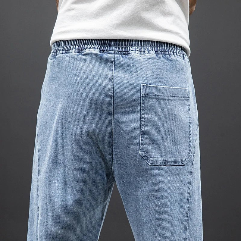 Herren Stretch Denim Jogger Hose mit elastischem Bund