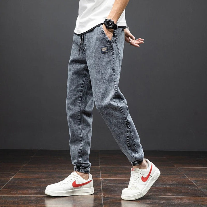 Herren Stretch Denim Jogger Hose mit elastischem Bund