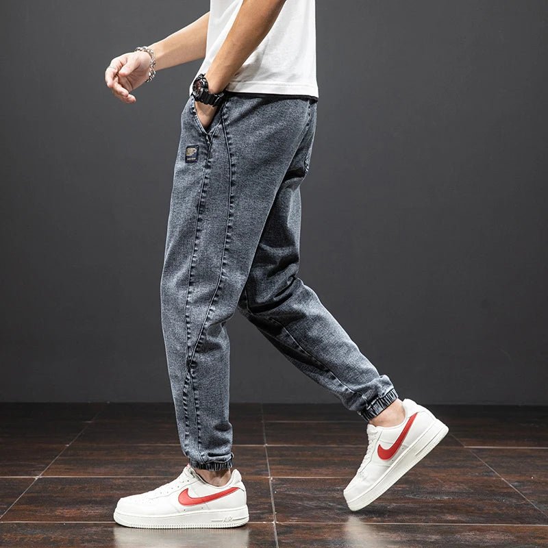 Herren Stretch Denim Jogger Hose mit elastischem Bund