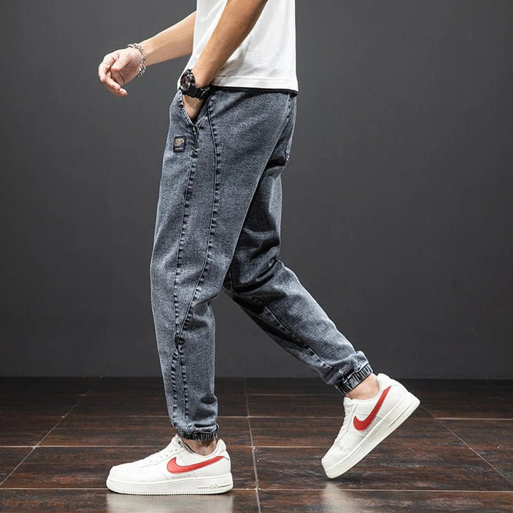 Herren Stretch Denim Jogger Hose mit elastischem Bund