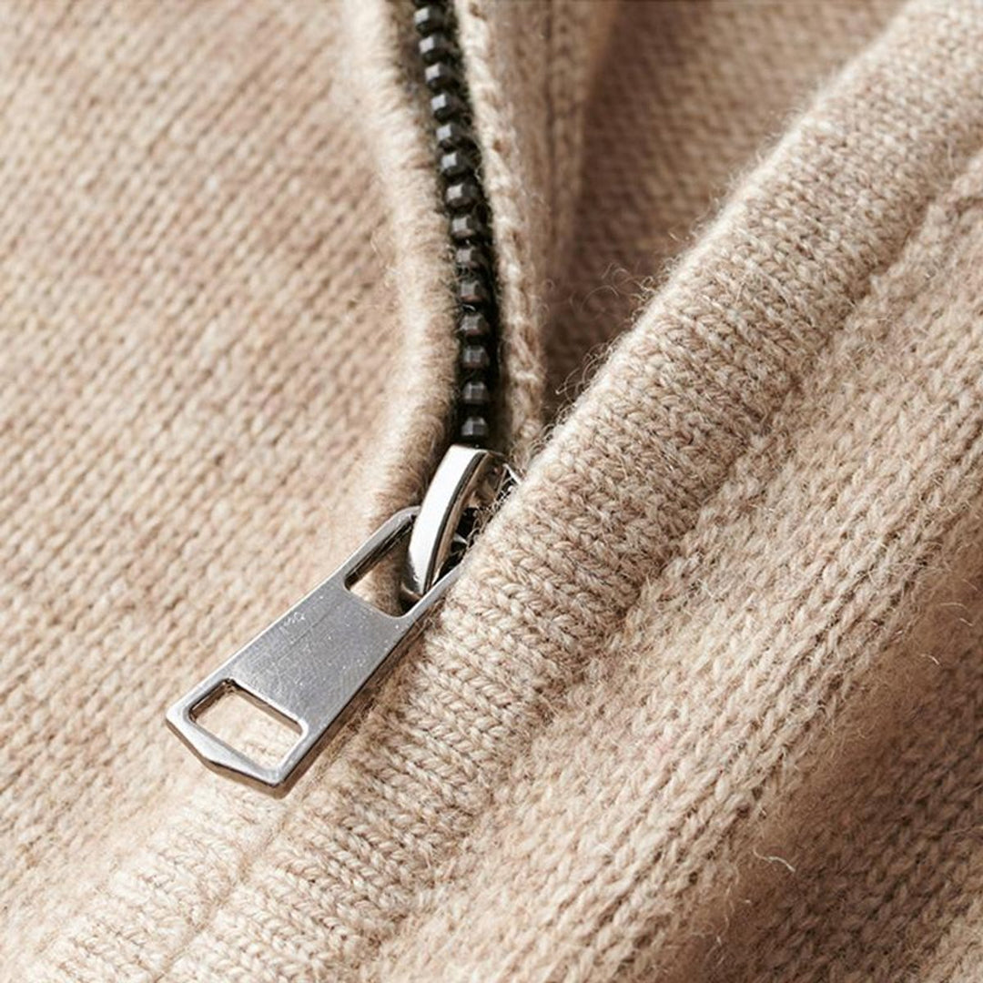 Herren Strickpullover mit Halbem Reißverschluss Regular Fit