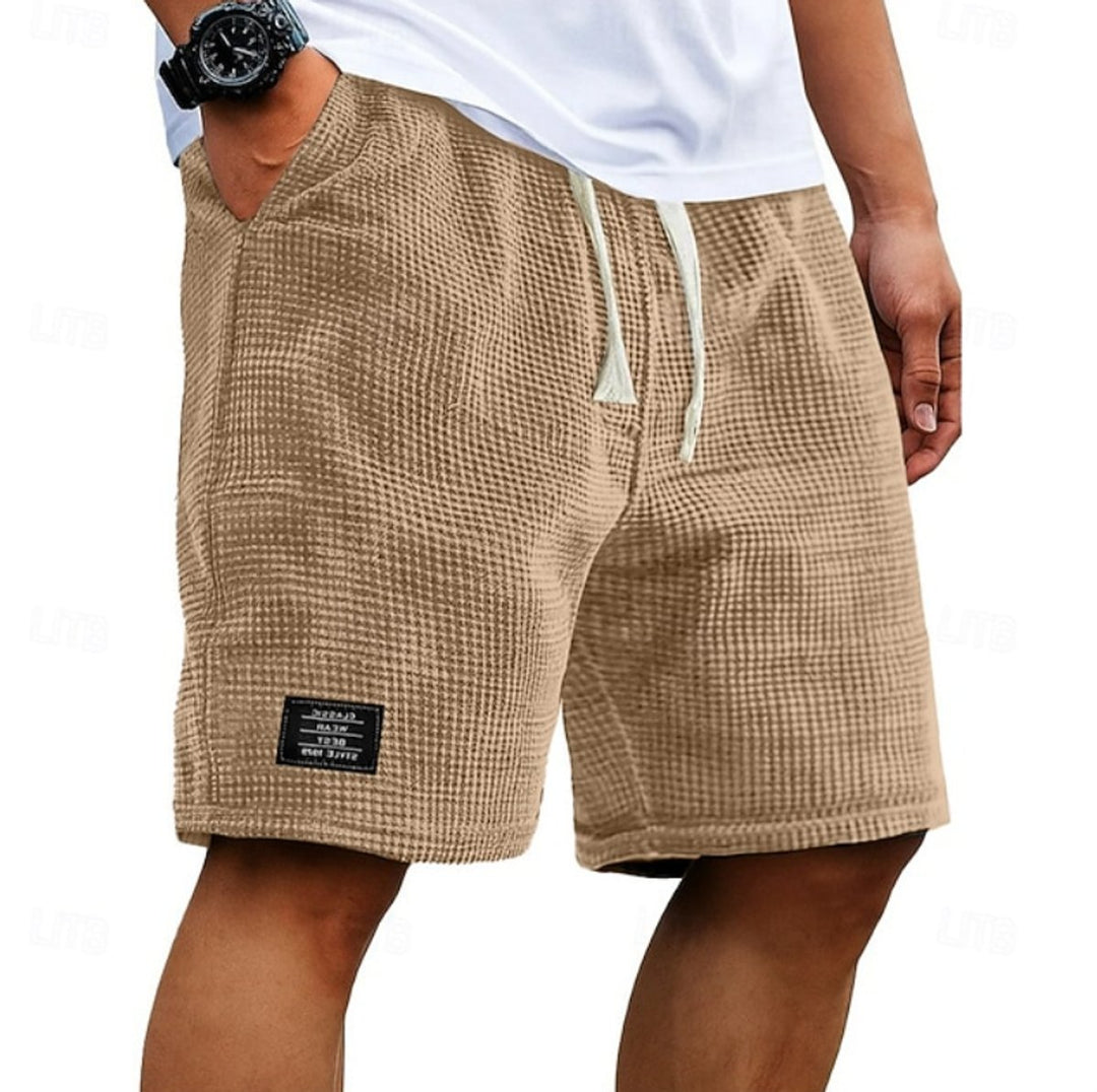 Herren Strukturierte Kordelzug Freizeit-Shorts - Braun