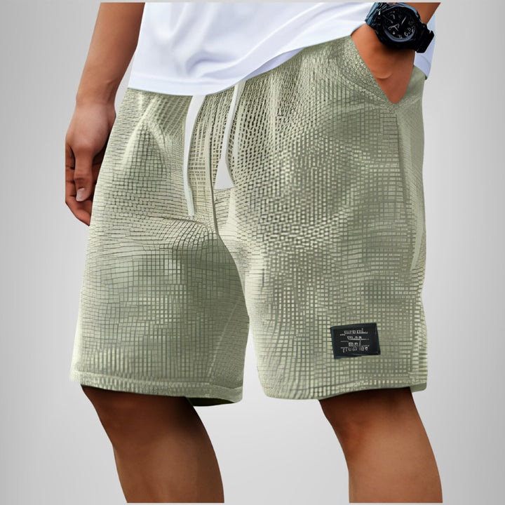 Herren Strukturierte Kordelzug Freizeit-Shorts