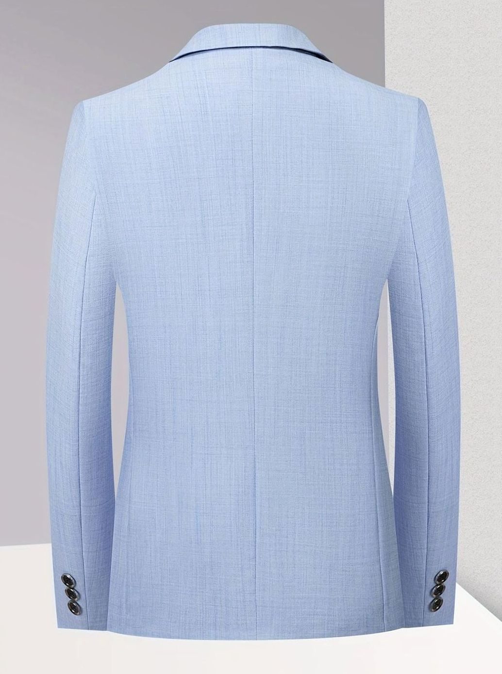Herren Strukturierter Slim-Fit Sakko Zweireihiger Blazer