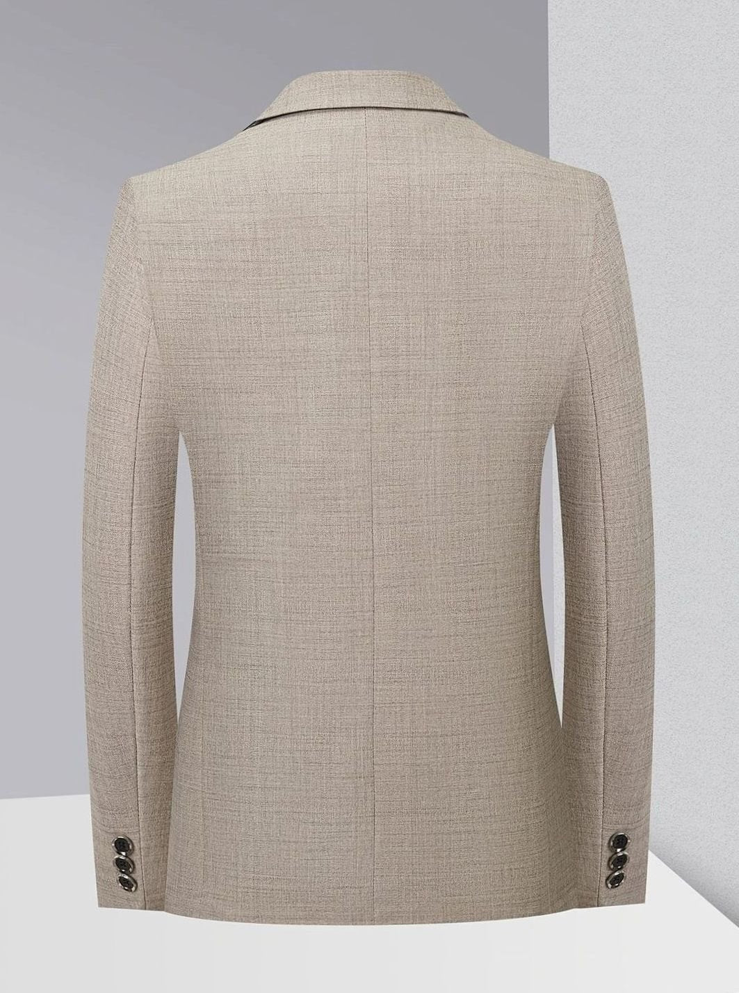 Herren Strukturierter Slim-Fit Sakko Zweireihiger Blazer