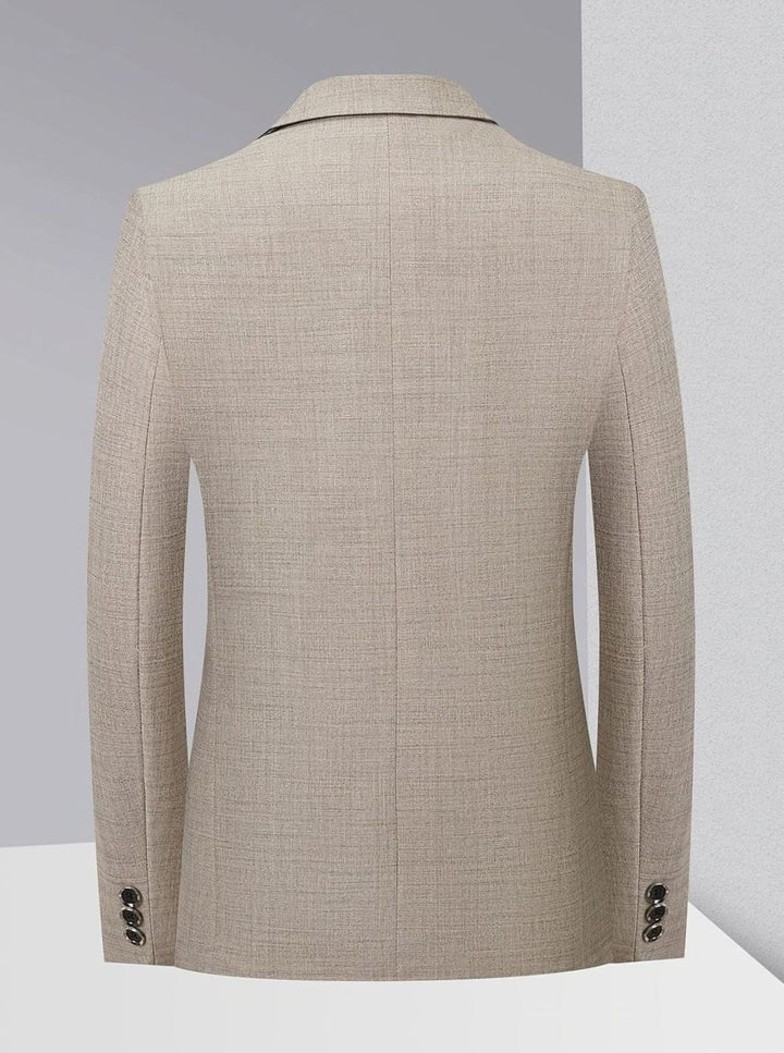 Herren Strukturierter Slim-Fit Sakko Zweireihiger Blazer