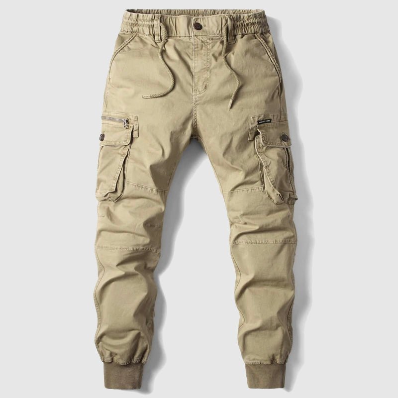 Herren Taktische Cargo Jogger Hose mit Kordelzug - Khaki