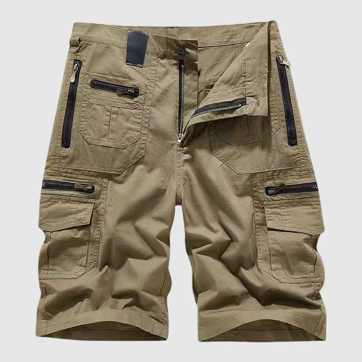 Herren Taktische Cargo Short mit Reißverschlusstaschen - Khaki