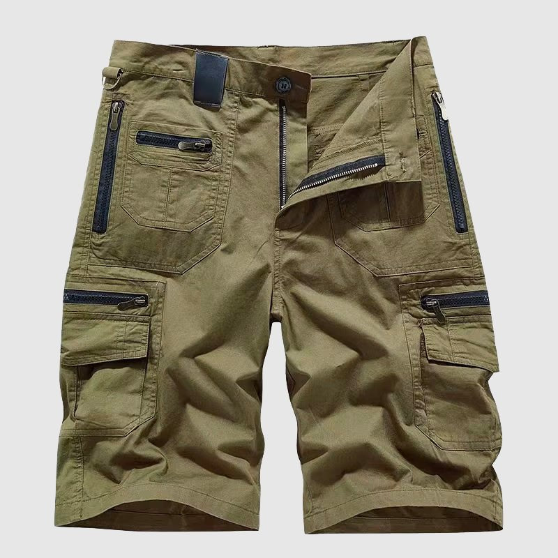 Herren Taktische Cargo Short mit Reißverschlusstaschen - Green