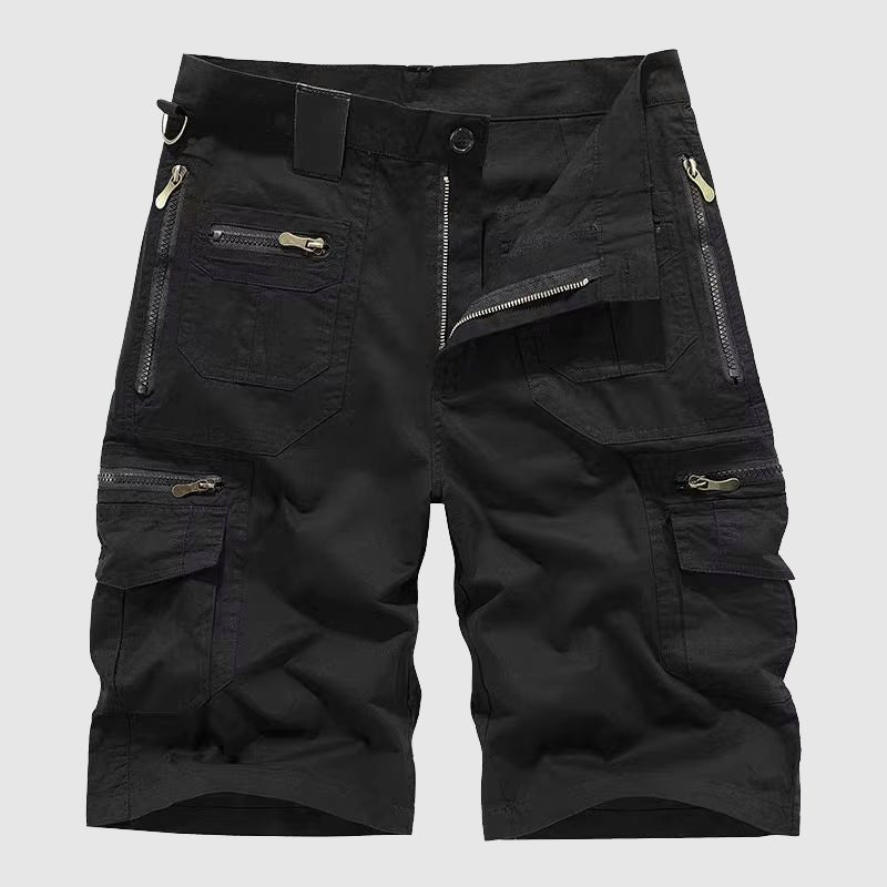 Herren Taktische Cargo Short mit Reißverschlusstaschen - Black