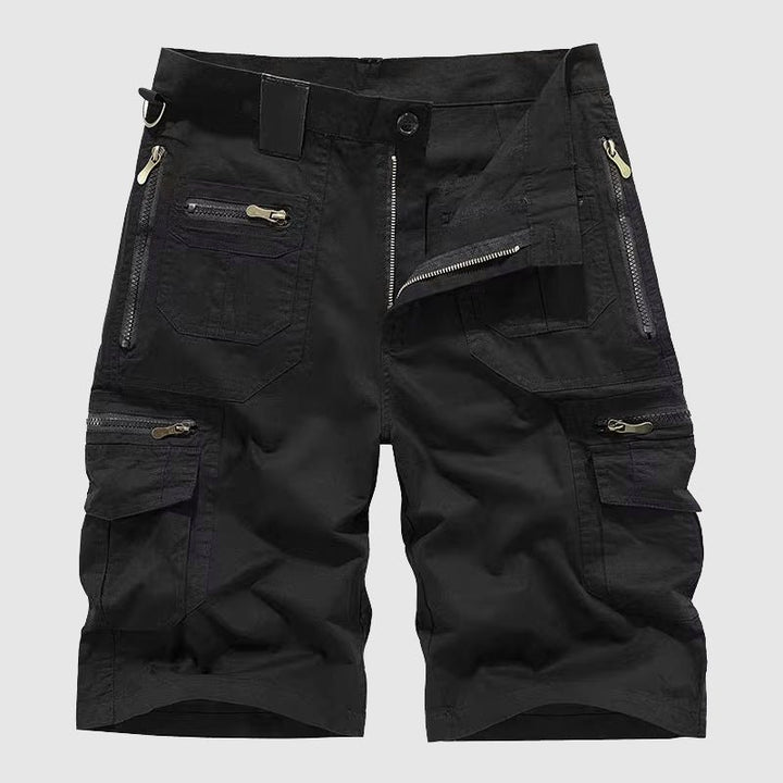 Herren Taktische Cargo Short mit Reißverschlusstaschen - Black