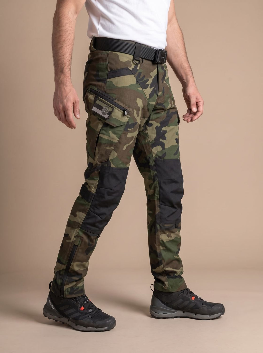 Herren Taktische Wasserdichte Cargohose mit Verstärkten Kniebereichen - Heller Tarnfarbe