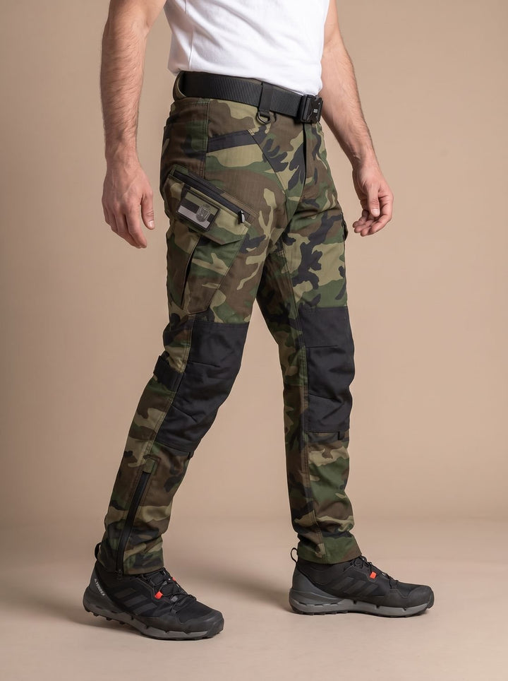 Herren Taktische Wasserdichte Cargohose mit Verstärkten Kniebereichen - Heller Tarnfarbe