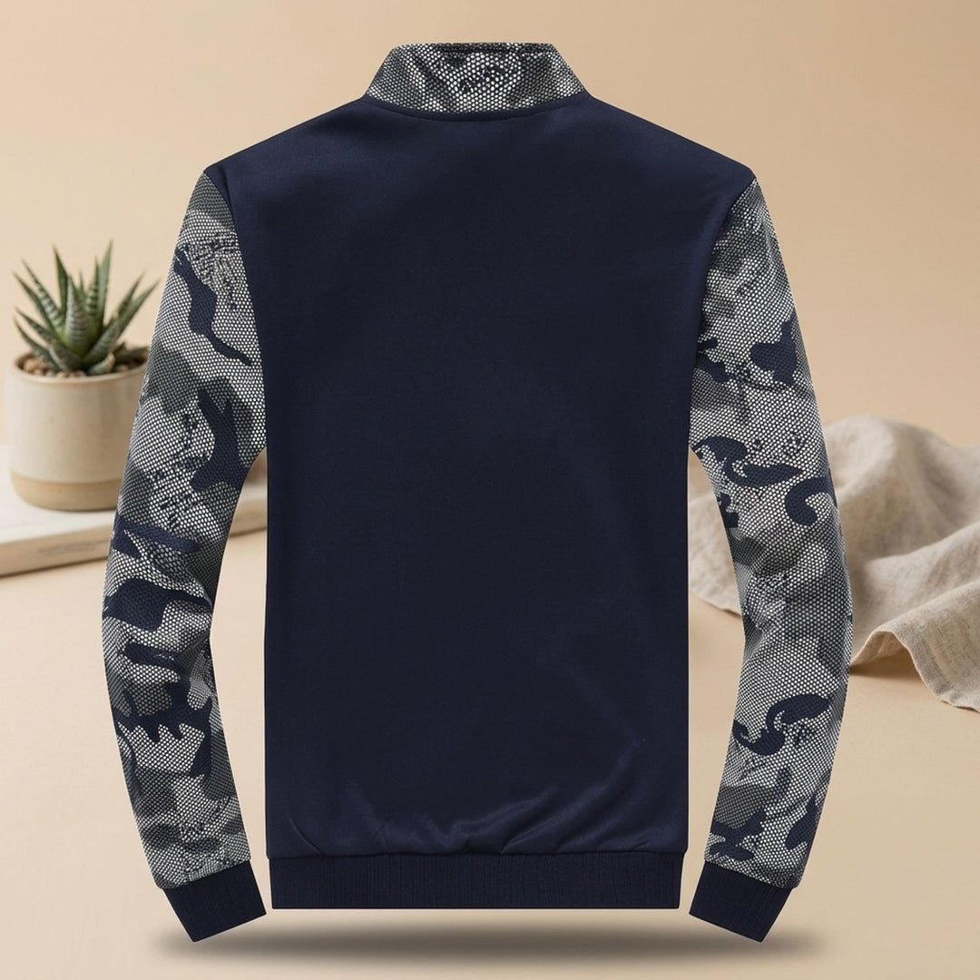 Herren Trainingsanzug Camouflage-Mesh Regular-Fit Reißverschluss
