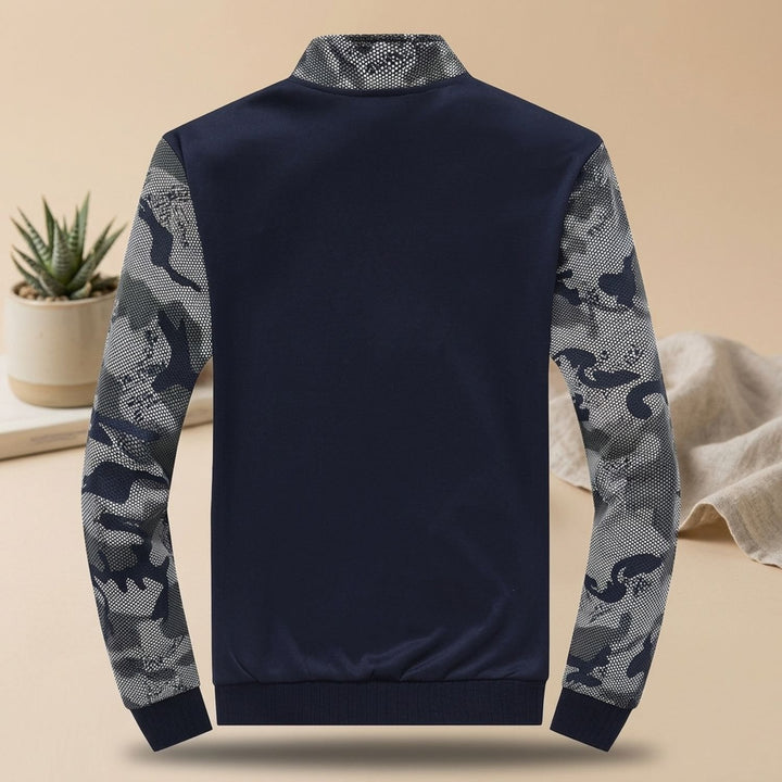 Herren Trainingsanzug Camouflage-Mesh Regular-Fit Reißverschluss