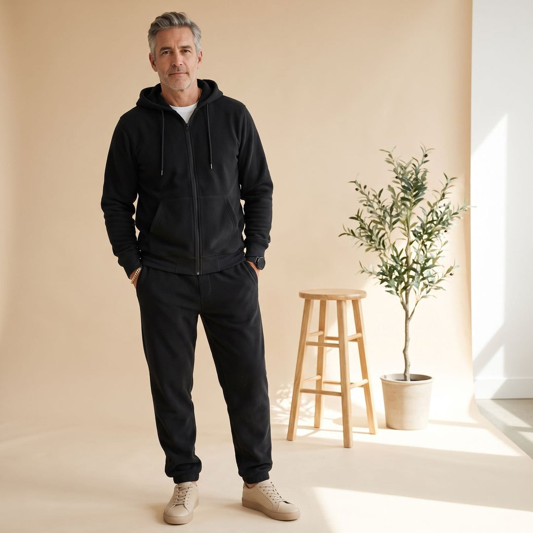 Herren Trainingsanzug mit Reißverschluss-Hoodie und Jogginghose