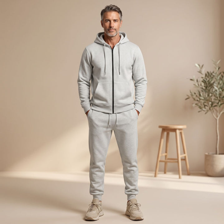 Herren Trainingsanzug mit Reißverschluss-Hoodie und Jogginghose