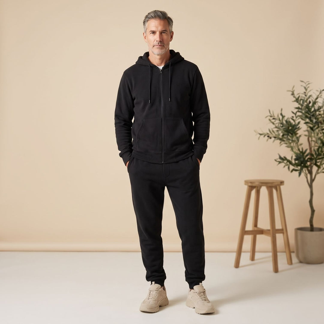 Herren Trainingsanzug mit Reißverschluss-Hoodie und Jogginghose