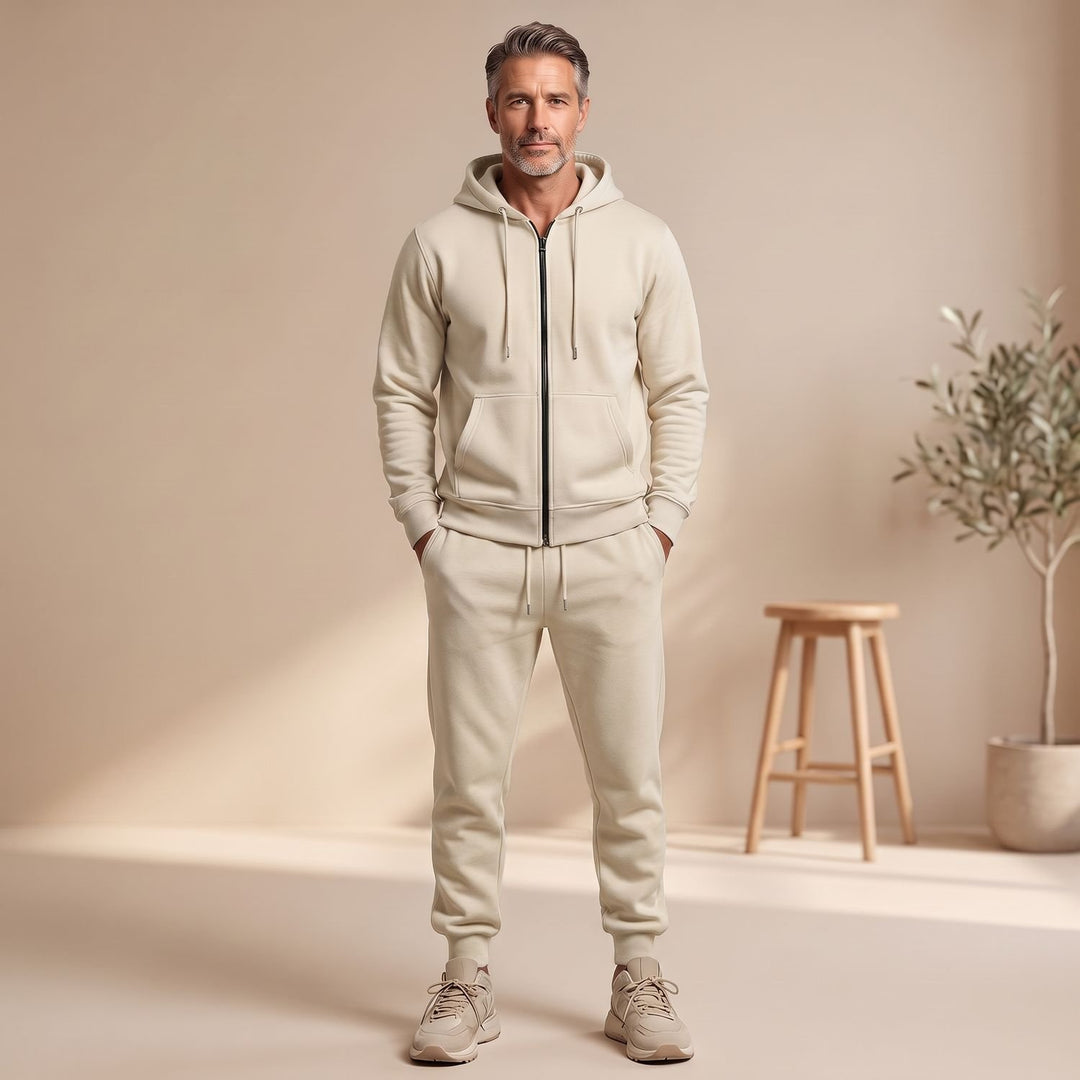 Herren Trainingsanzug mit Reißverschluss-Hoodie und Jogginghose