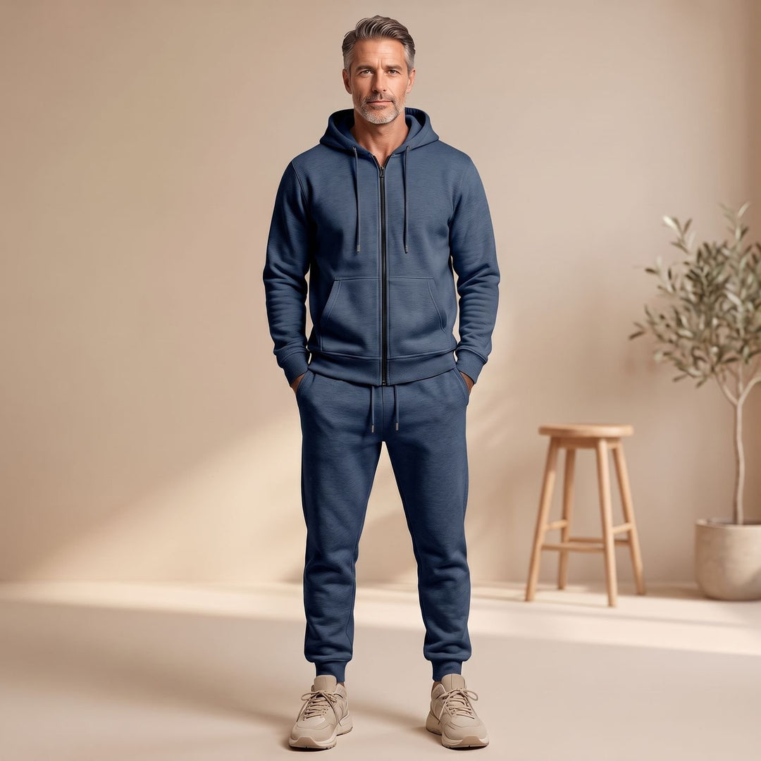 Herren Trainingsanzug mit Reißverschluss-Hoodie und Jogginghose