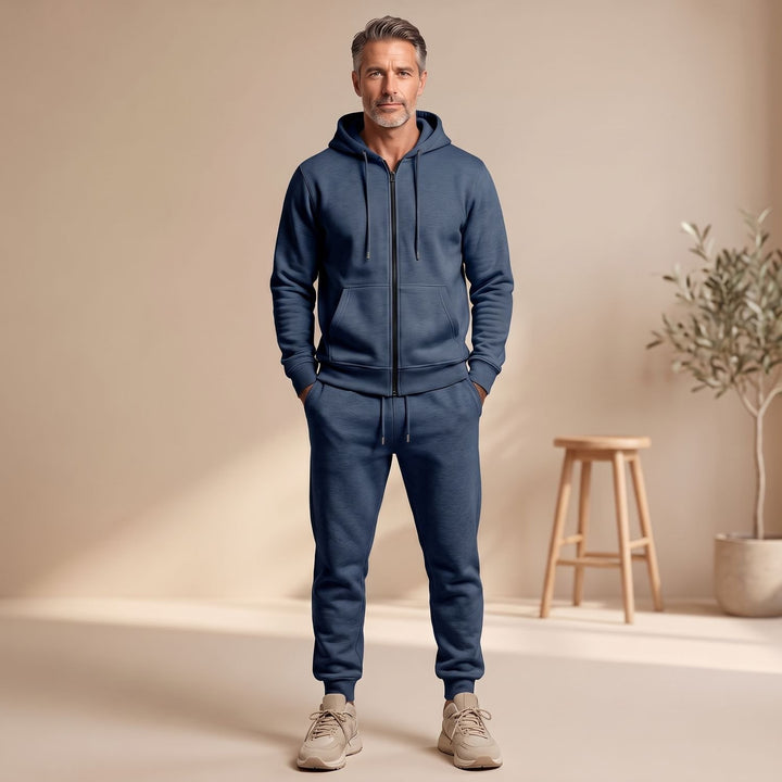 Herren Trainingsanzug mit Reißverschluss-Hoodie und Jogginghose