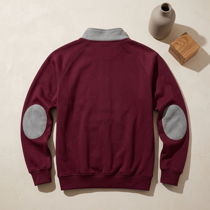 Herren Troyer Pullover Half Zip Stehkragen mit Brusttasche