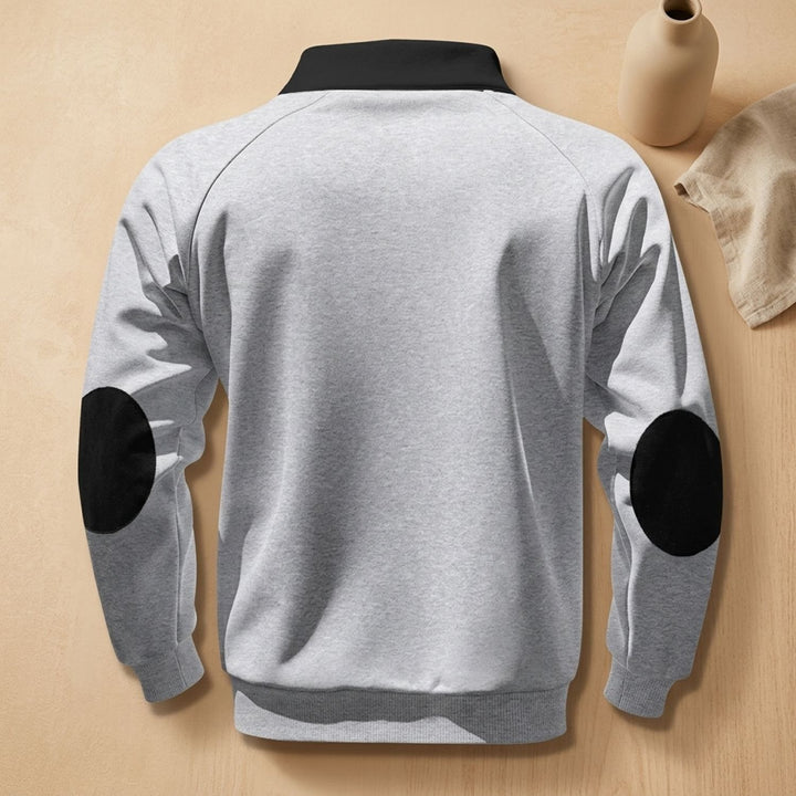 Herren Troyer Pullover Half Zip Stehkragen mit Brusttasche