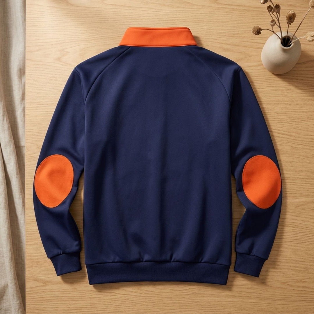 Herren Troyer Pullover Half Zip Stehkragen mit Brusttasche