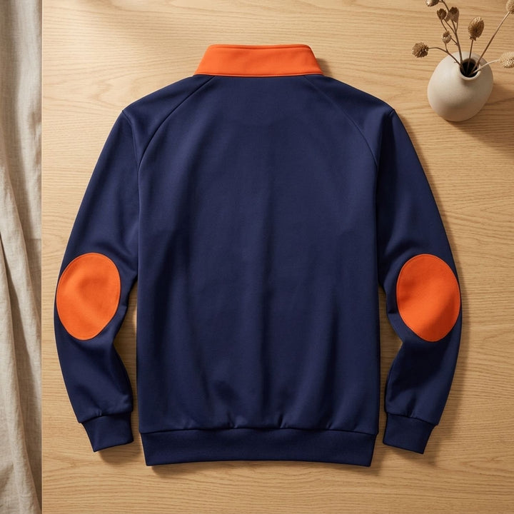 Herren Troyer Pullover Half Zip Stehkragen mit Brusttasche
