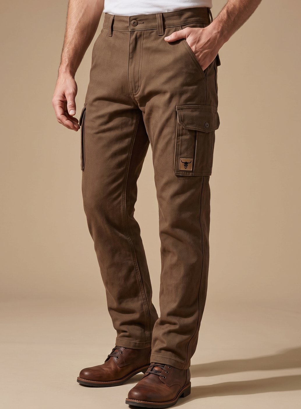 Herren Utility-Cargohose mit geraden Beinen und isolierter Fütterung