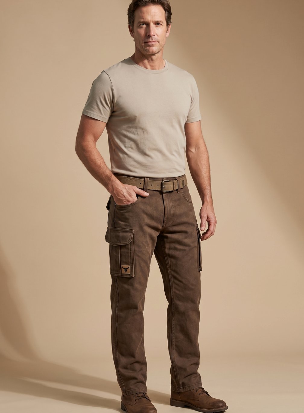 Herren Utility-Cargohose mit geraden Beinen und isolierter Fütterung