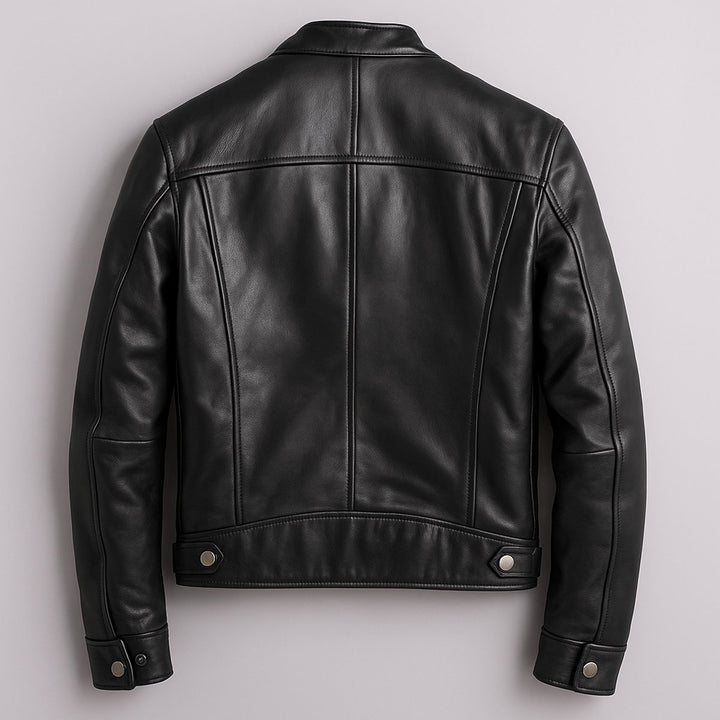 Herren Vintage Biker Quilted Jacket Echtleder Reißverschluss