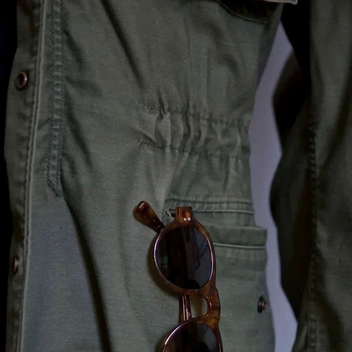Herren Vintage Feldjacke mit verstellbarem Bund M65 Field Jacket
