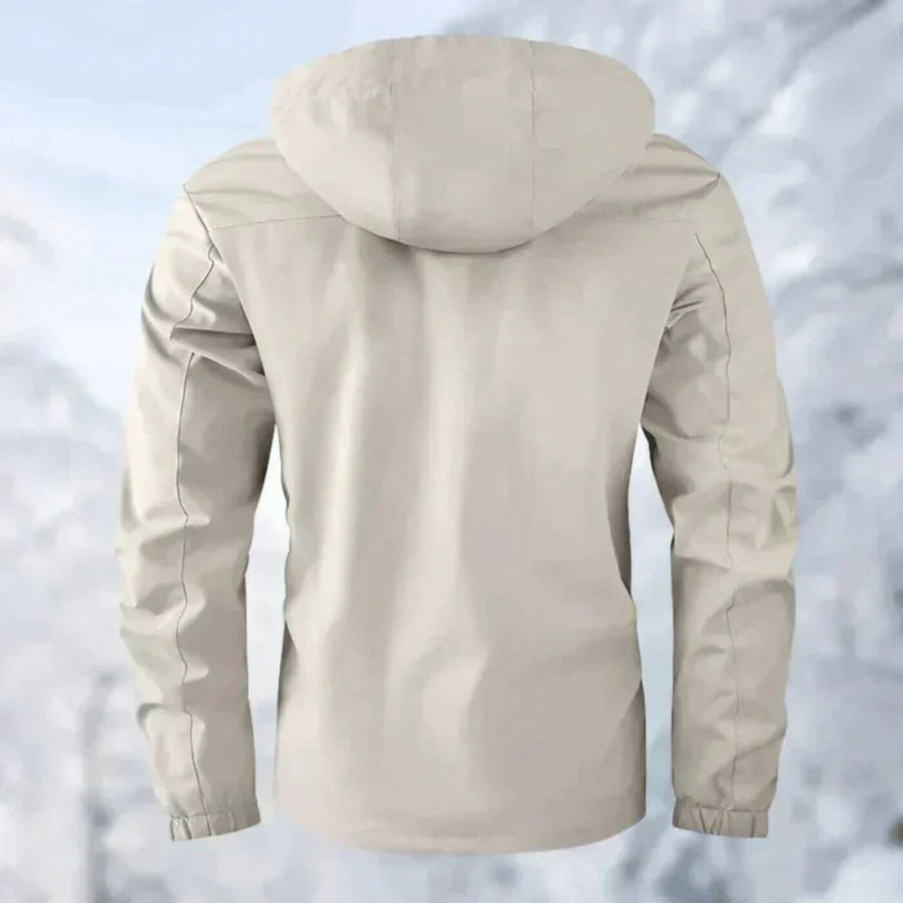 Herren Wasserdichte Steppjacke mit Kapuze Winddichte Outdoorjacke