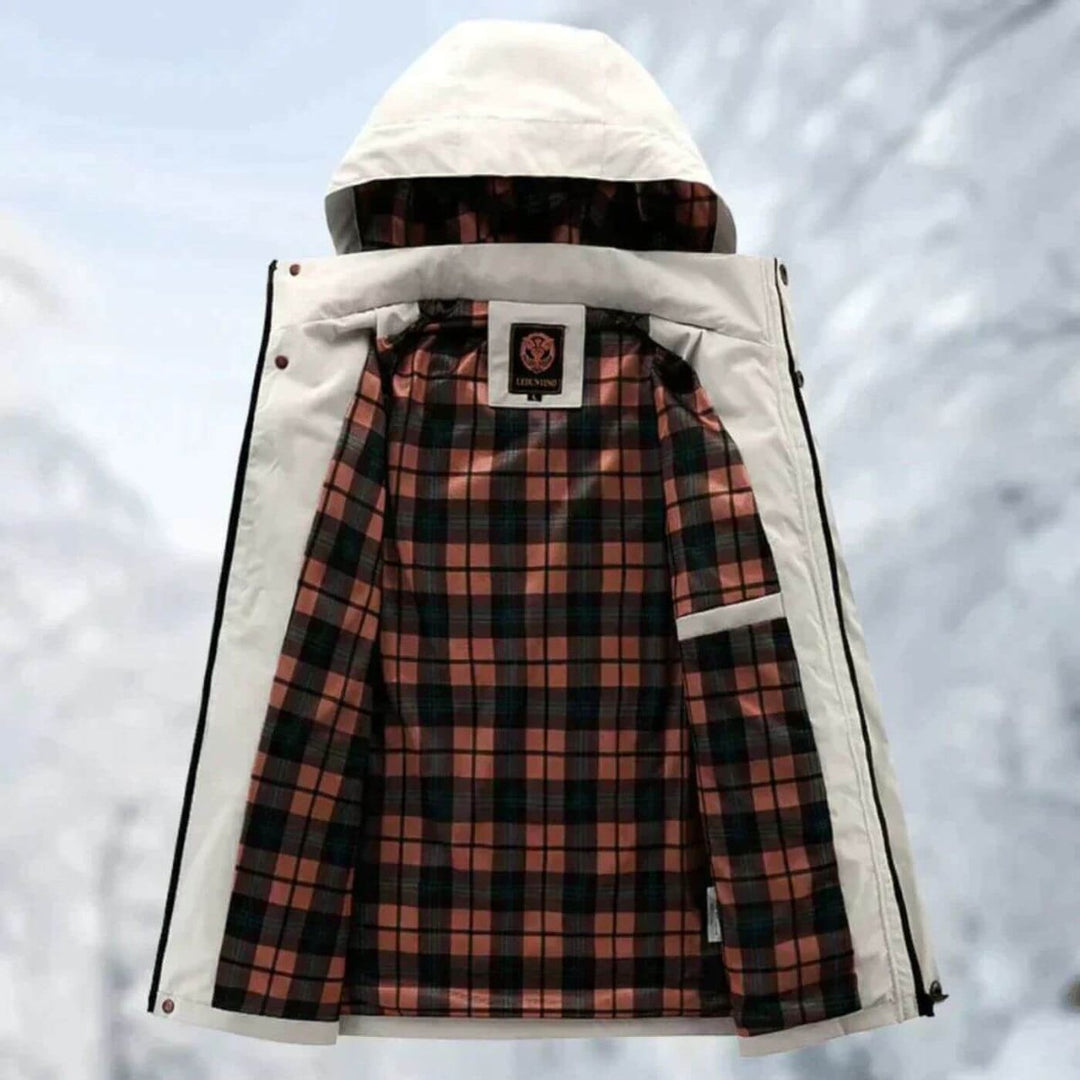 Herren Wasserdichte Steppjacke mit Kapuze Winddichte Outdoorjacke