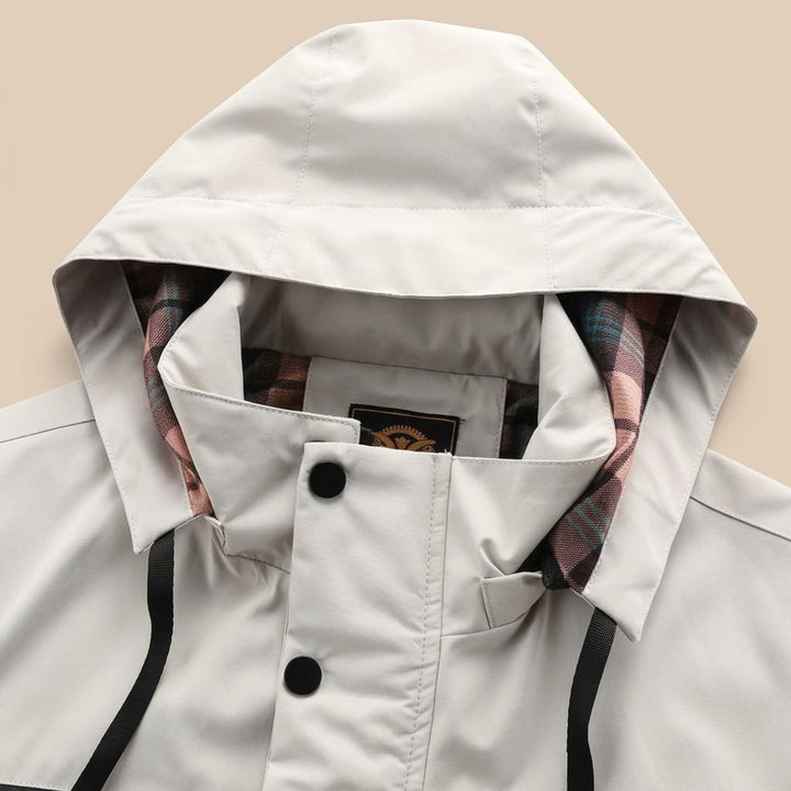 Herren Wasserdichte Winddichte Kapuzenjacke mit Fleecefutter