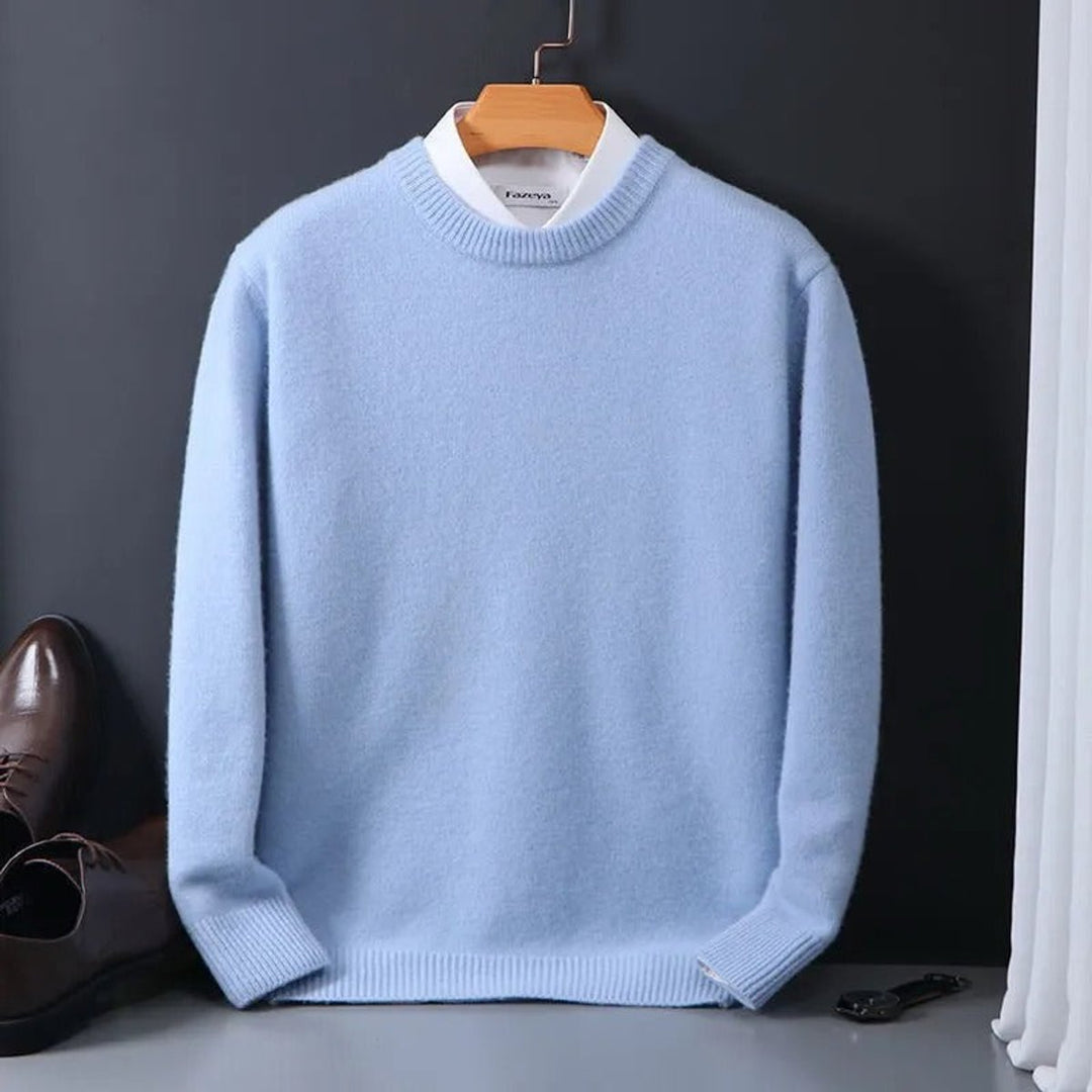 Herren Weicher Mohair Rundhals Knit Sweater Pullover