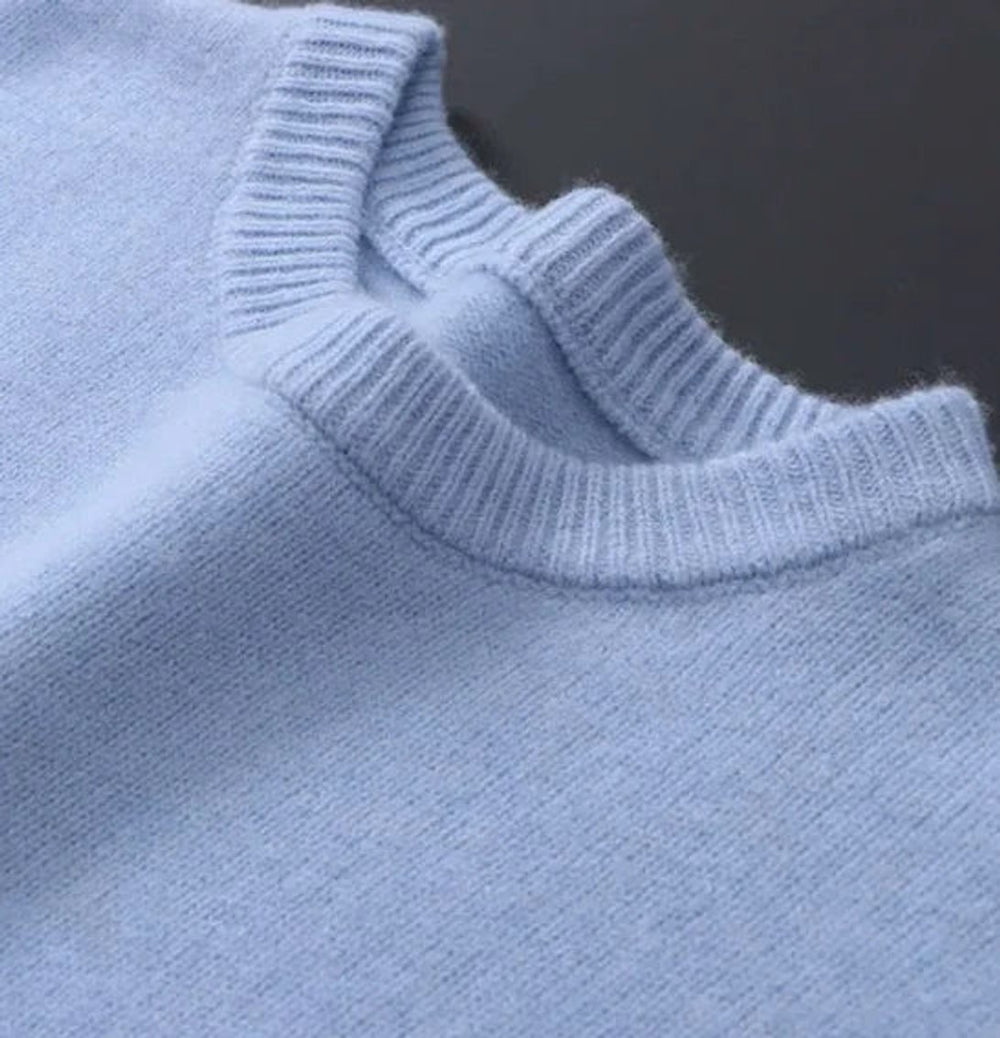 Herren Weicher Mohair Rundhals Knit Sweater Pullover